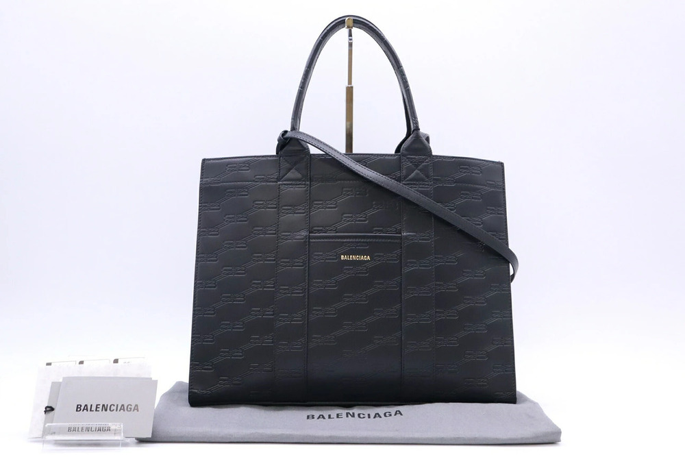 Balenciaga Monogram Bag Leather tote Black